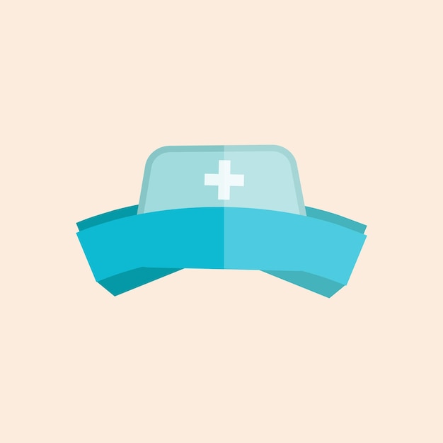 Nurse Hat With CrossIsolated Illustration Vector Graphic Design Minimal Flat Icon With Nurse Hat