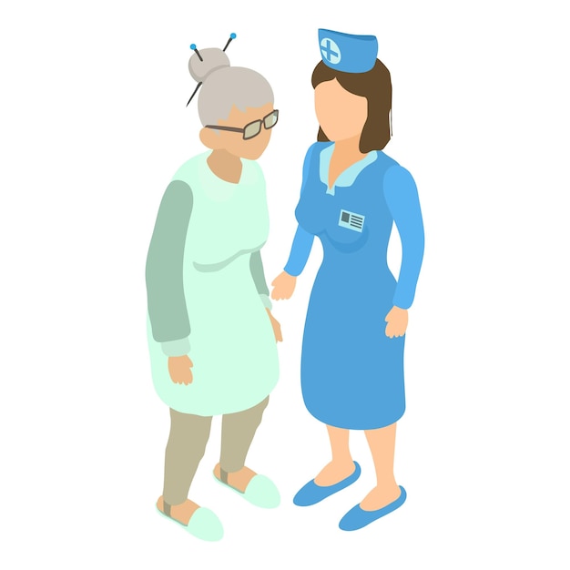 Nurse help icon Isometric illustration of nurse help vector icon for web