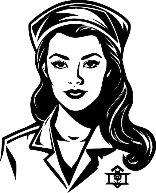 Vettore infermiera logo vettoriale di alta qualità illustrazione vettoriale ideale per la grafica di tshirt