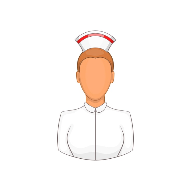 Иконка медсестры в мультяшном стиле на белом фоне