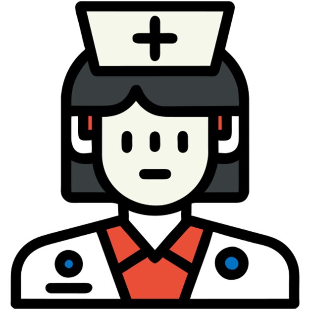 Vector nurse icon colored outline