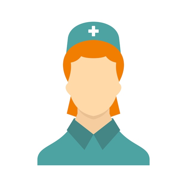 Nurse icon in flat style on a white background