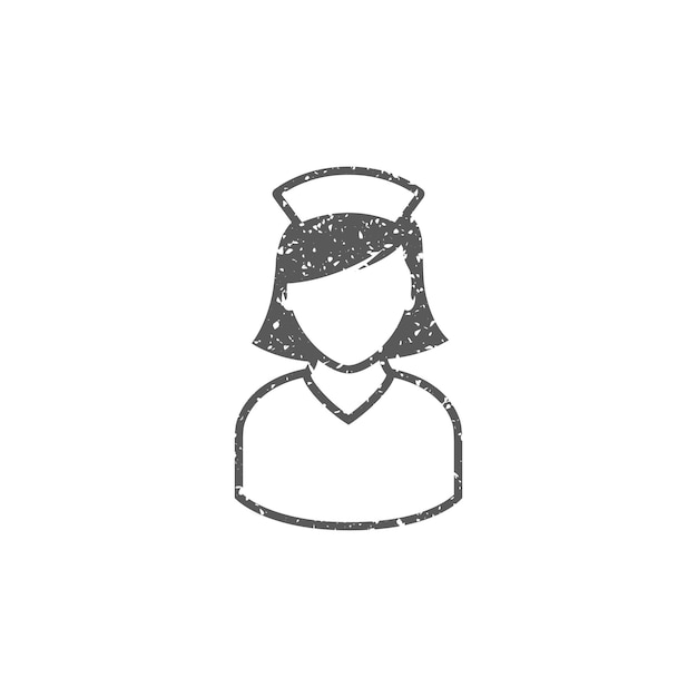 Nurse icon in grunge texture vector illustration