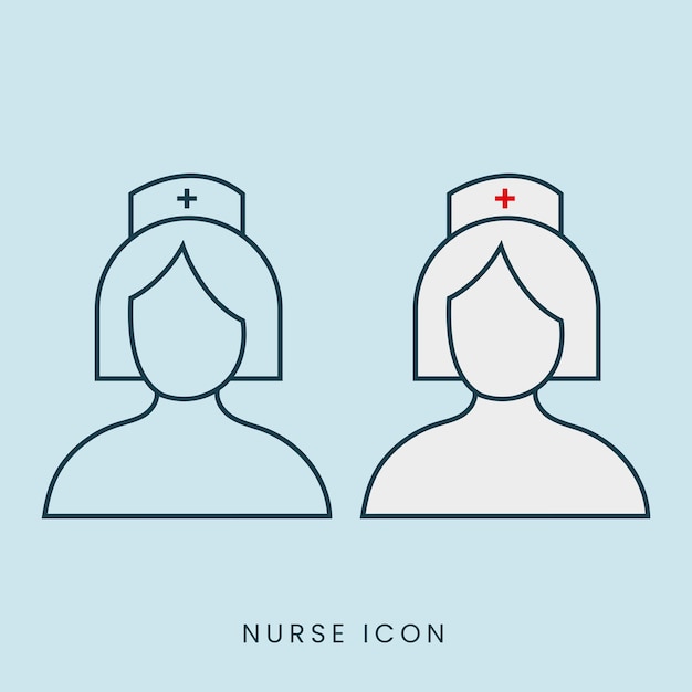 Nurse icon set on blue background - Nurse Clipart