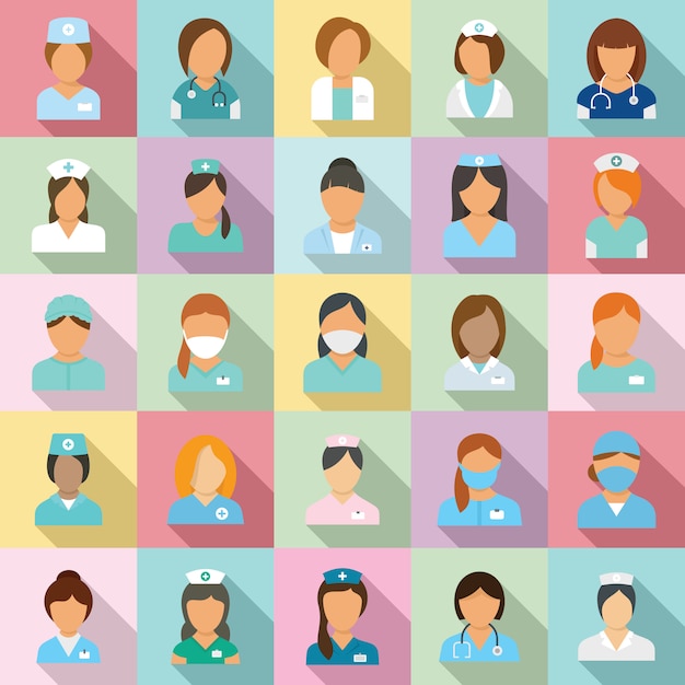 Set di icone di infermiere