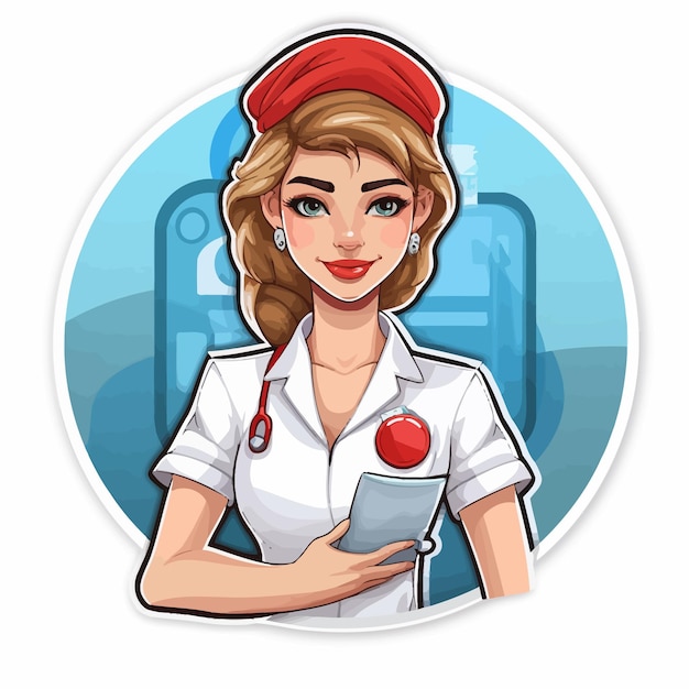 Nurse_keeps_blank_in_circle_sticker