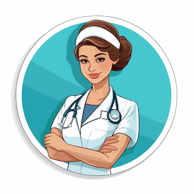 Nurse_keeps_blank_in_circle_sticker