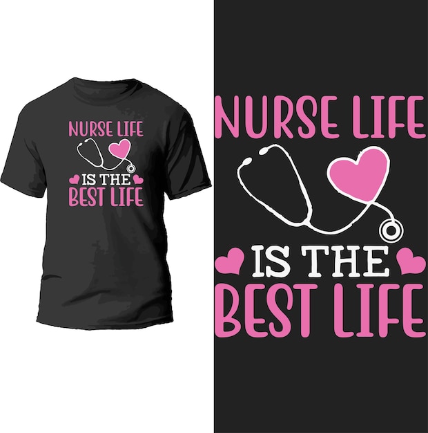 Жизнь медсестры - лучший дизайн футболки с изображением жизни