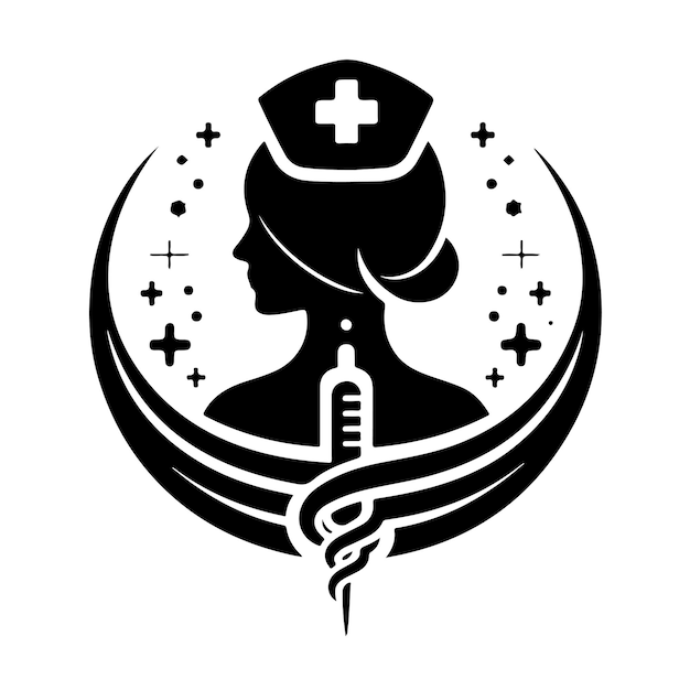 Vector nurse logo concept silhouette vector