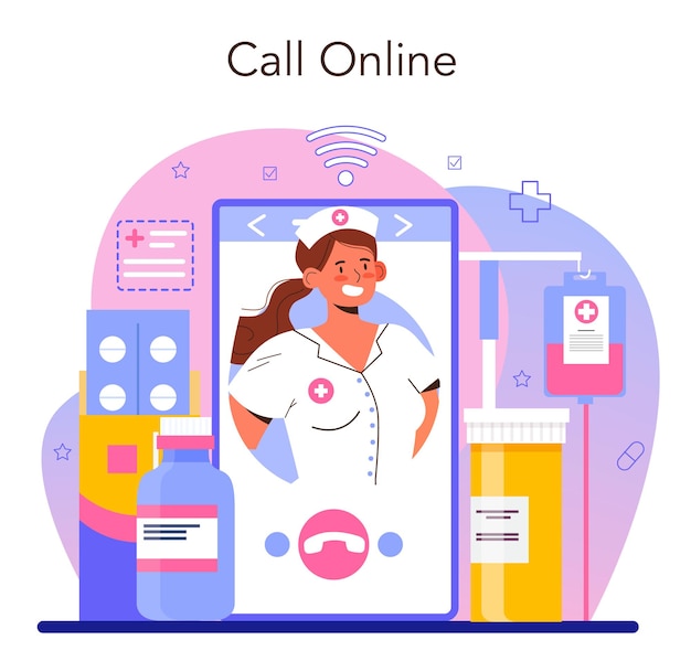 Nurse online service or platform medical assistant hospital worker