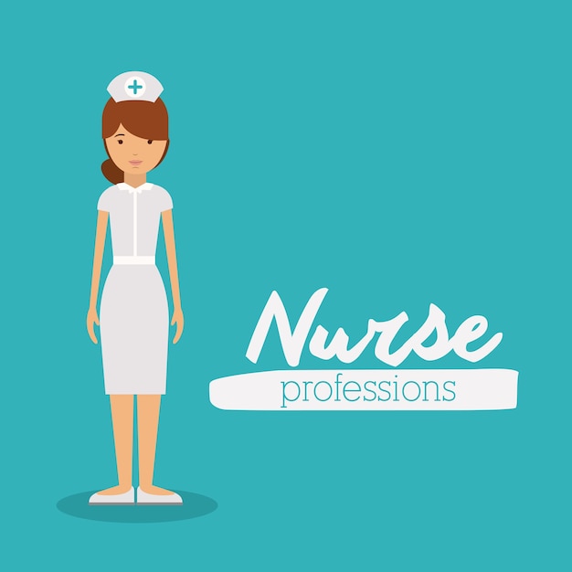 Vector nurse professions design