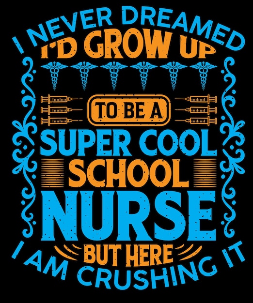 Nurse quotes typography tshirt design with editable vector