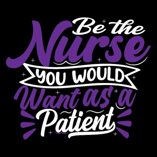 Типография, связанная с медсестрой, нарисованная вручную надпись для уникального дизайна футболки