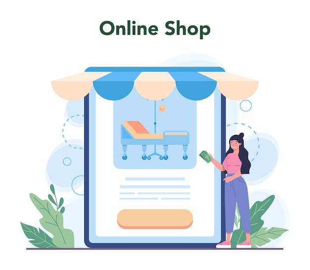 看護師サービスオンラインサービスまたはプラットフォーム医療専門クリニックスタッフシニアオンラインショップのための専門家の支援孤立したベクトル図