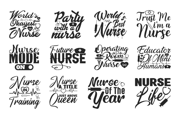 Premium Vector  Nurse t shirt design bundle doctor shirt vector