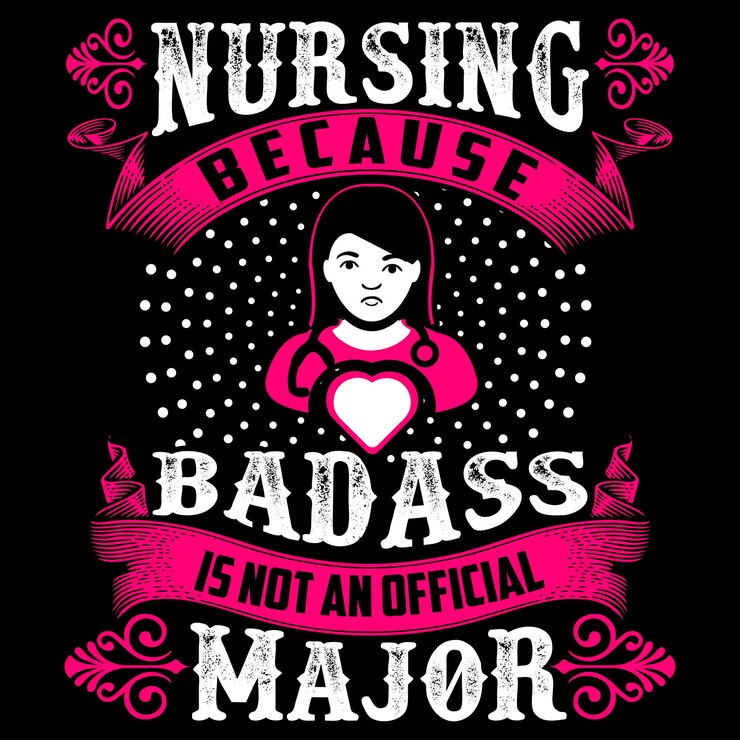 Vector nurse t-shirt design template.