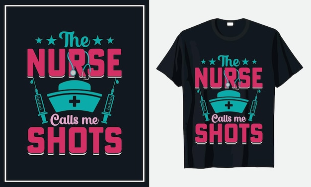 Vettore infermiera tshirt design tipografia vintage premium vector vettore premium