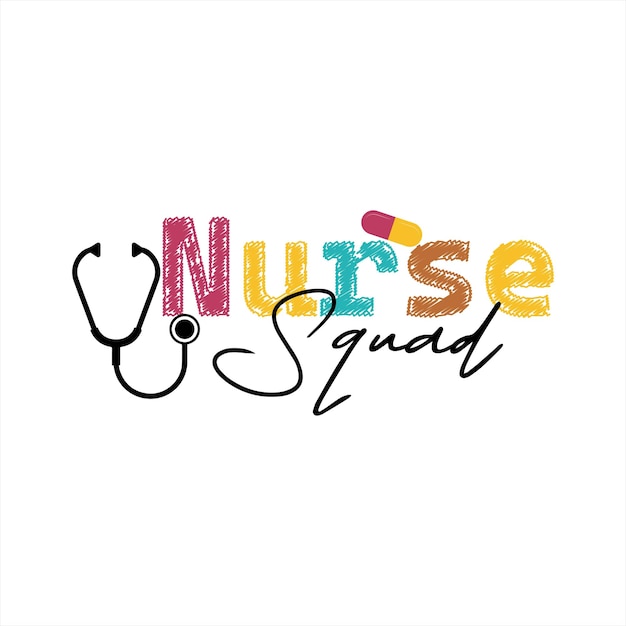 Дизайн футболки медсестры Векторный графический типографский плакат винтажный значок логотипа этикетки