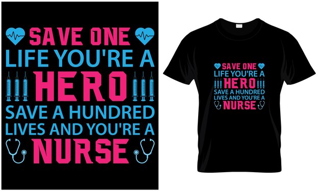 Nurse tshirt design vector