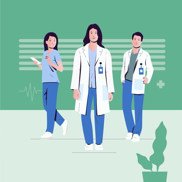 a nurse and two doctor celebrating health day