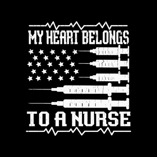 Nurse typography quotes t shirt design with editable vector