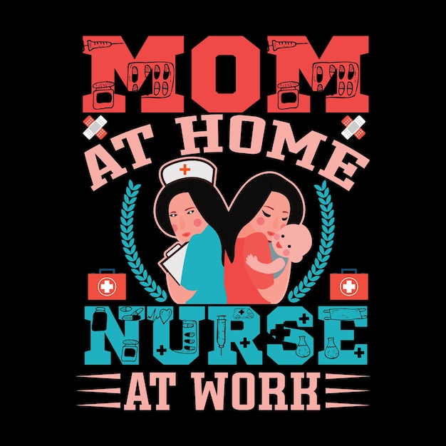 Nurse typography quotes t shirt design with editable vector