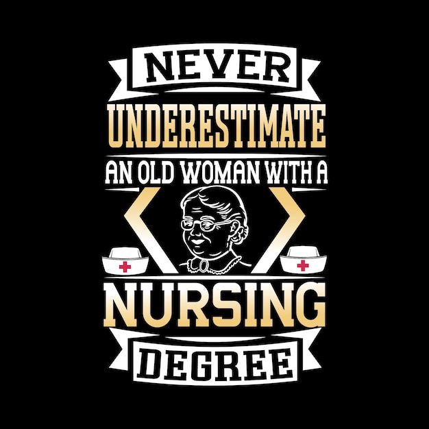 Nurse typography quotes t shirt design with editable vector