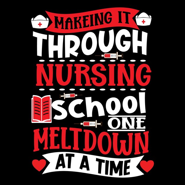 Nurse typography quotes t shirt design with editable vector