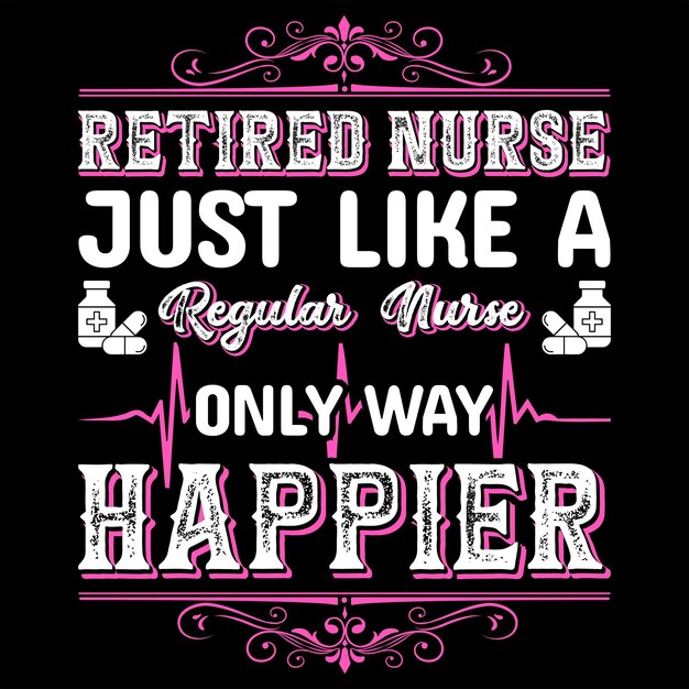 nurse typography T-shirt design with editable vector graphic.