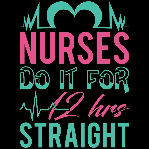 간호사 타이포그래피 티셔츠 디자인