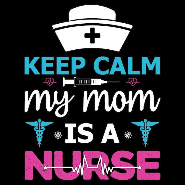 Vector nurse typography tshirt design nurse quotes tshirt