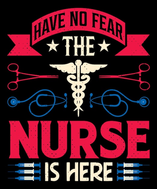 편집 가능한 벡터 그래픽이 있는 간호사 타이포그래피 Tshirt 디자인