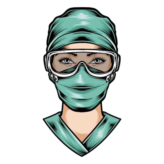 Vector nurse wear surgery uniform