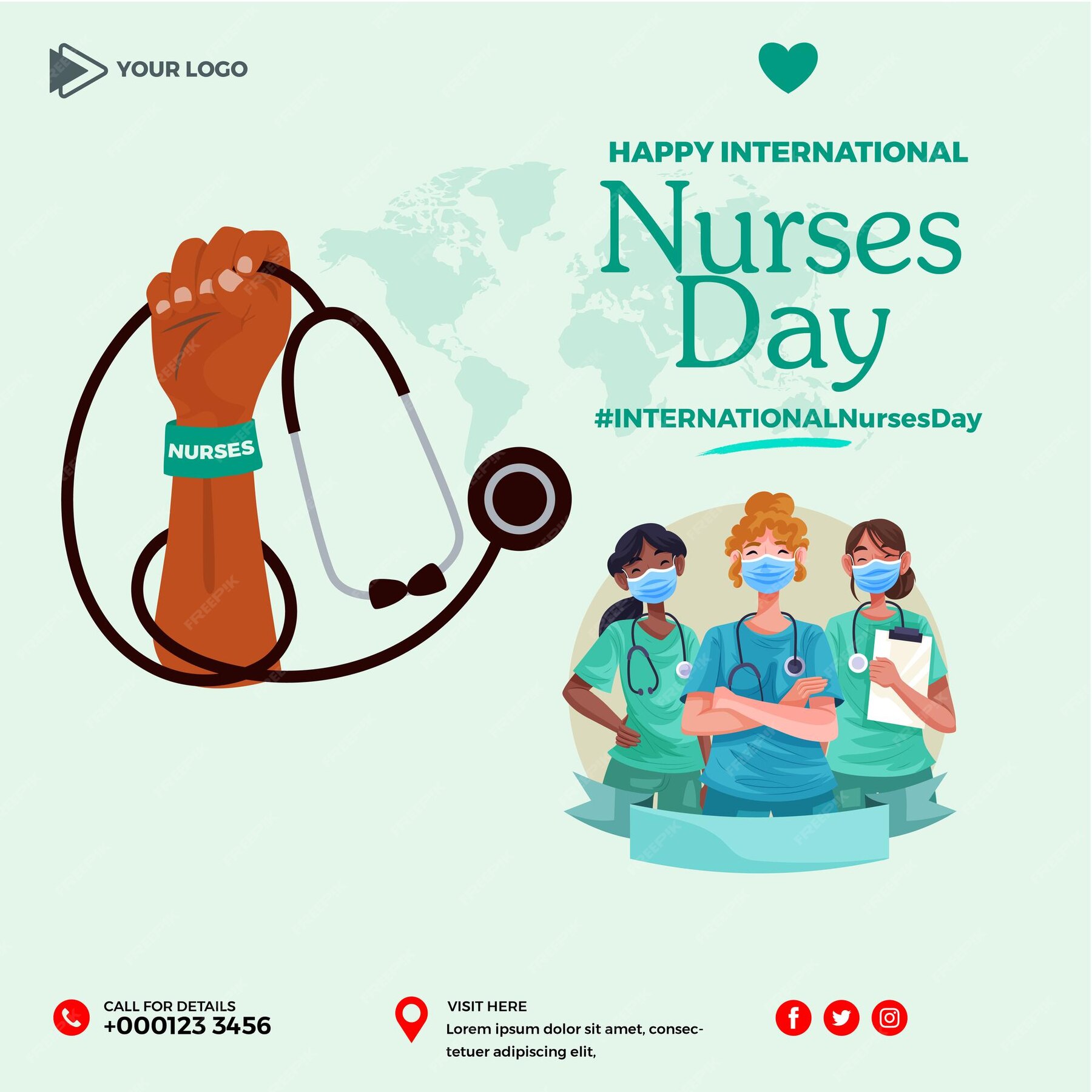 Premium Vector Nursing day infographic template flyer brochure