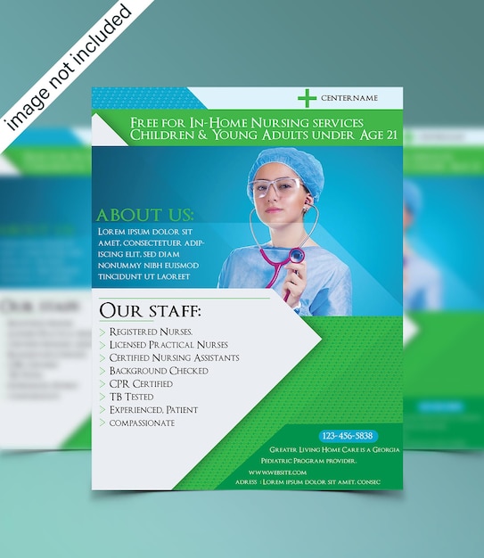 Vector nursing home flyer templates.