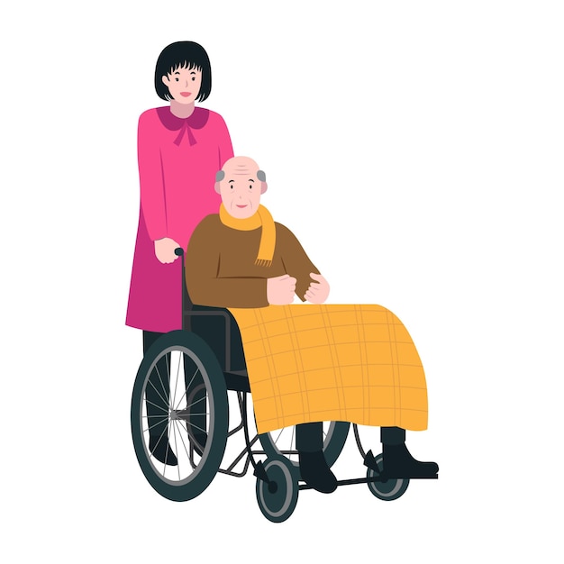 가정 관리자 성격 간호 일러스트레이션