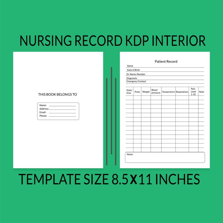 Vector nursing record kdp interior template