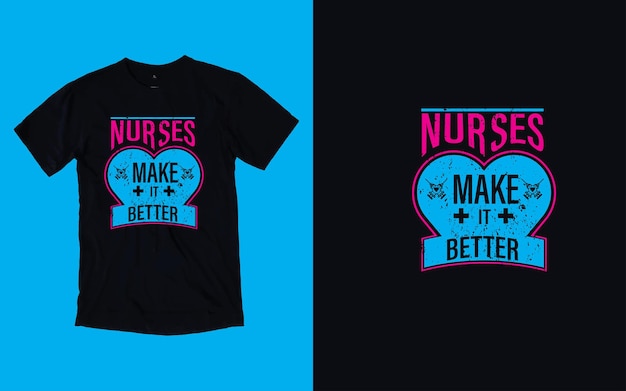 Vettore design di magliette per infermieri con forte compassione