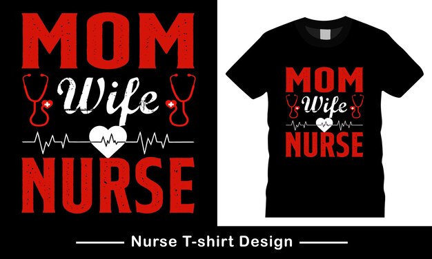 Nursing typography t shirt design vector