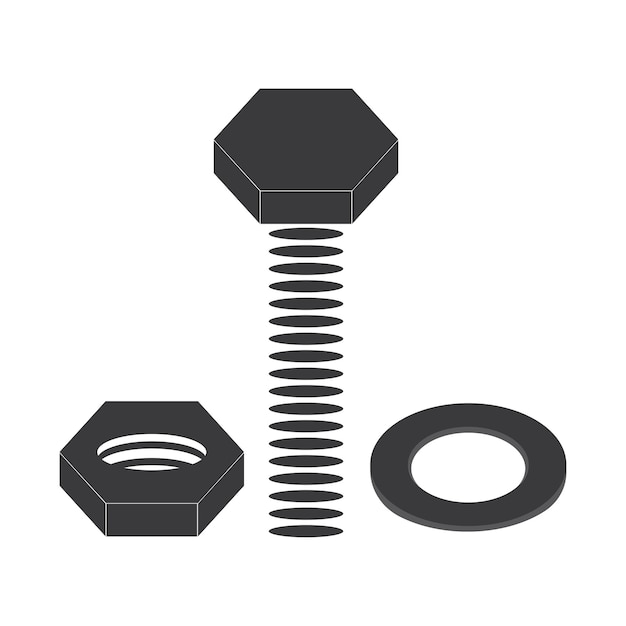 Nut and bolt logo vector