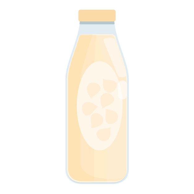 Vector nut milk bottle icon cartoon vector vegetable drink vegan milk