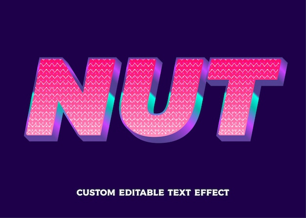 Vector nut mondern pink text effect