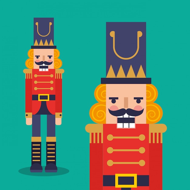 Vector nutcracker cartoon with uniform