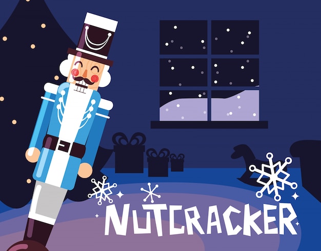 Nutcracker general with tree christmas