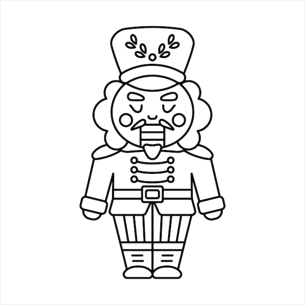 Vector nutcracker outline kerstbalet cartoon stijl