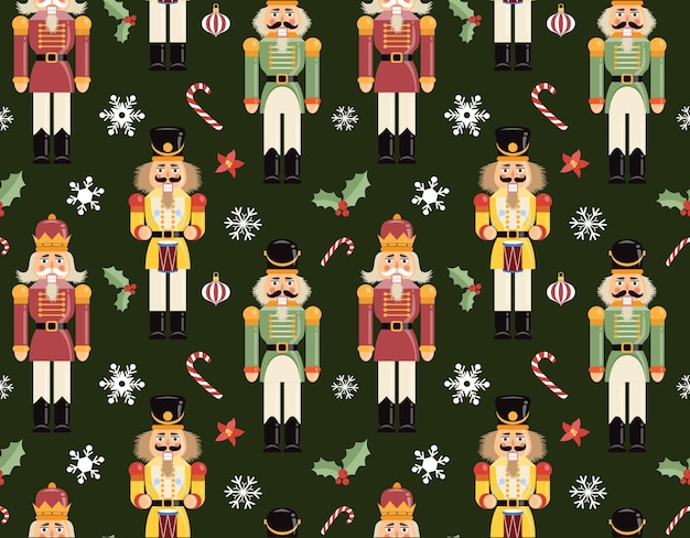 Vector nutcracker seamless pattern