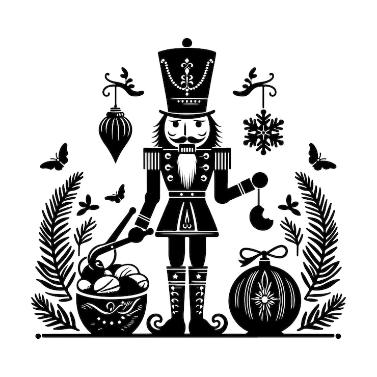 Vector nutcracker silhouette vector isolated on white background