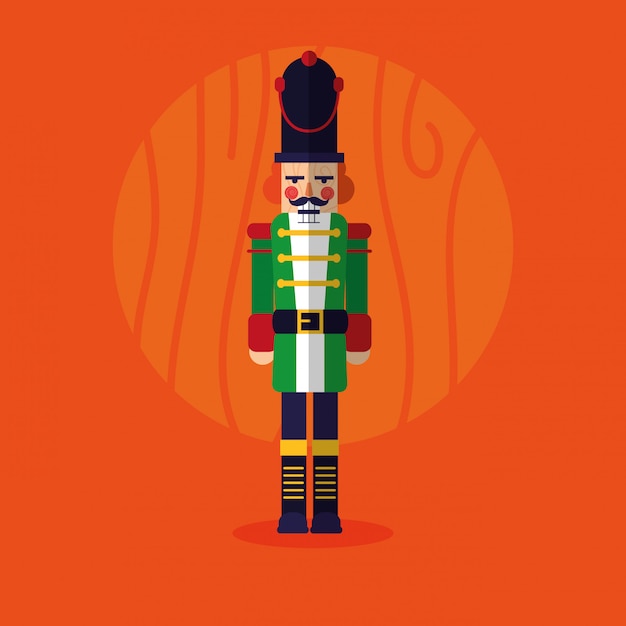 Vector nutcracker soldier toy icon