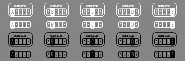 Le icone del set di etichette nutri score