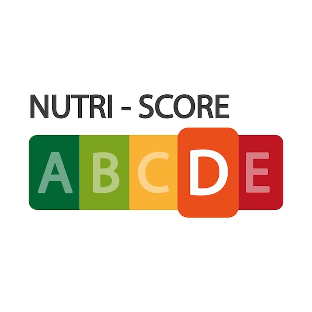 Nutri Score official label D score Vector illustration